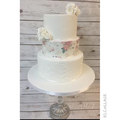 Vintage rose wedding cake  - Cake by Jaclyn Dinko