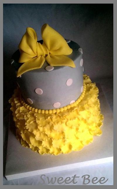 Yellow and Gray  - Cake by Tiffany Palmer