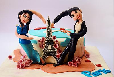 "Love in Paris " - Cake by Sanchita Nath Shasmal
