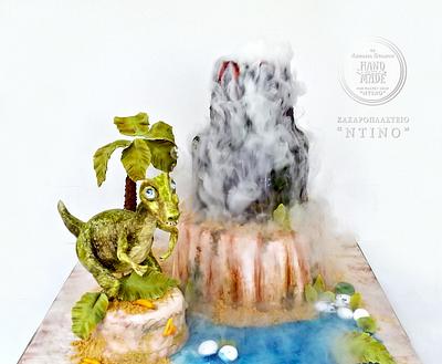 "Dinosaur & Volcano Cake" - Cake by Aspasia Stamou