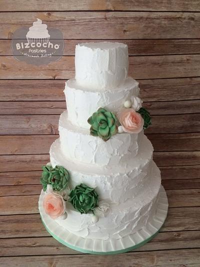 Rustic wedding cake - Cake by Bizcocho Pastries