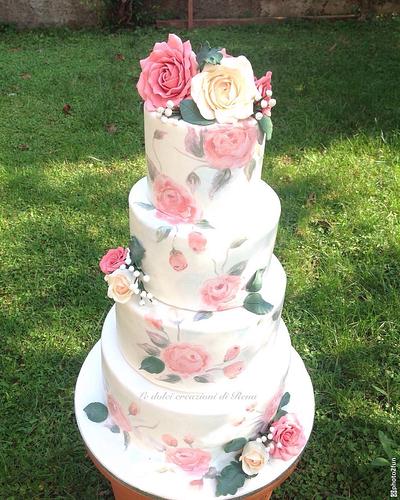 Painted wedding cake - Cake by Le dolci creazioni di Rena