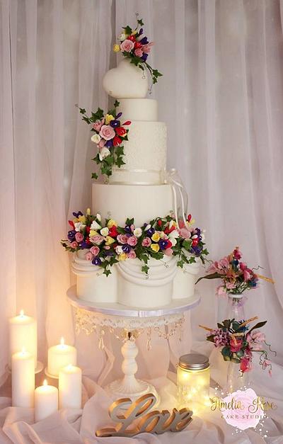 Floral wedding garland - Cake by Amelia Rose Cake Studio