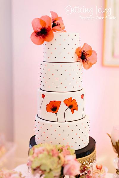 Red Poppy cake - Cake by Enticing Icing
