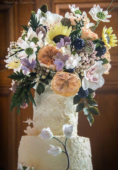 Wild Flowers Wedding Cake - Cake by Bakedincakedout