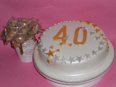 Gold 40th birthday - Cake by Cristina Dourado