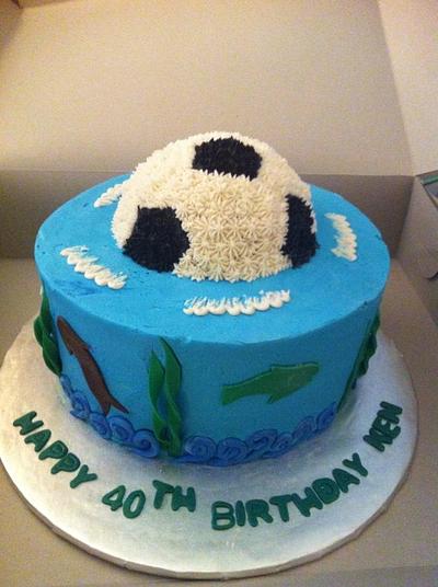Football and Fishing - Cake by caymancake