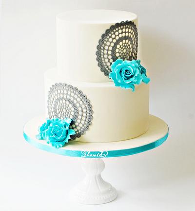 Doily wedding Cake  - Cake by Shamima Desai