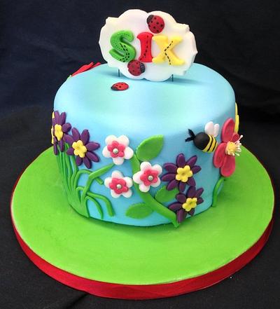 Childs bright garden - Cake by Lesley Southam