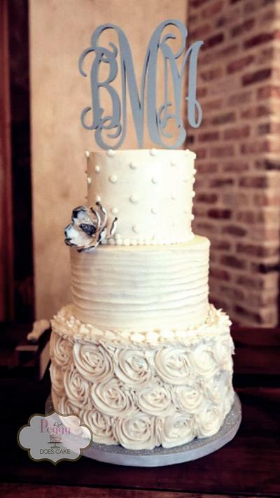 Rustic Buttercream Wedding Cake - Cake by Peggy Does Cake