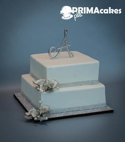 Silver & White Wedding - Cake by Prima Cakes and Cookies - Jennifer