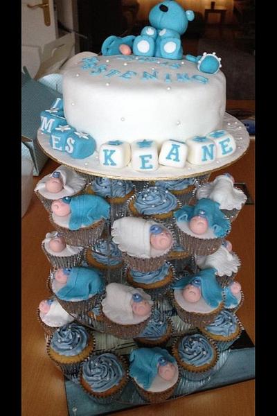 Christening cake and cupcakes - Cake by Michelle