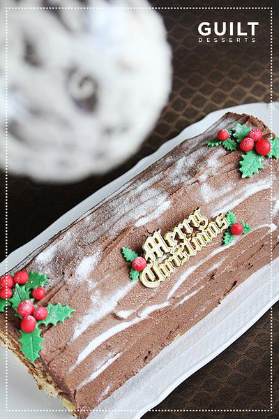 My First Yule Log Cake - Cake by Guilt Desserts