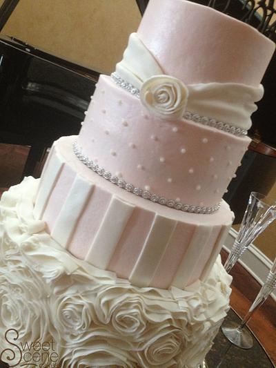 A Ruffled Rosette Wedding - Cake by Sweet Scene Cakes