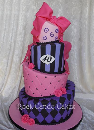 Topsy Turvy 40th Birthday - Cake by Rock Candy Cakes