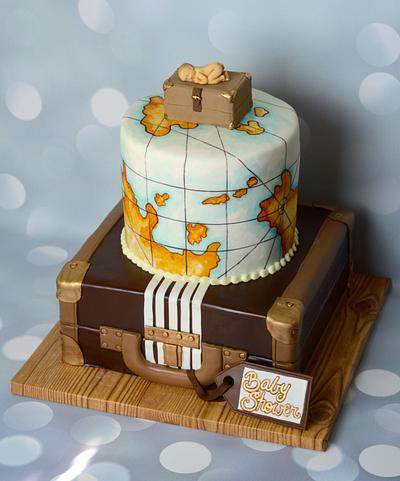 Vintage Travel Baby Shower  - Cake by Jamie Cupcakes