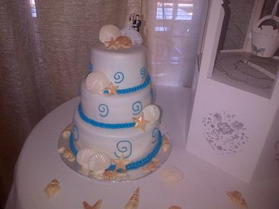 Beach Themed Wedding Cake - Cake by Nicolene