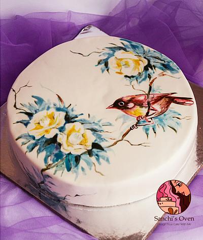 Bird Painting  - Cake by Sanchita Nath Shasmal