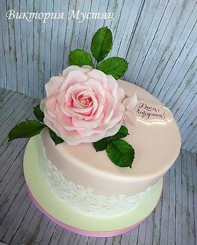 Pink rose - Cake by Victoria