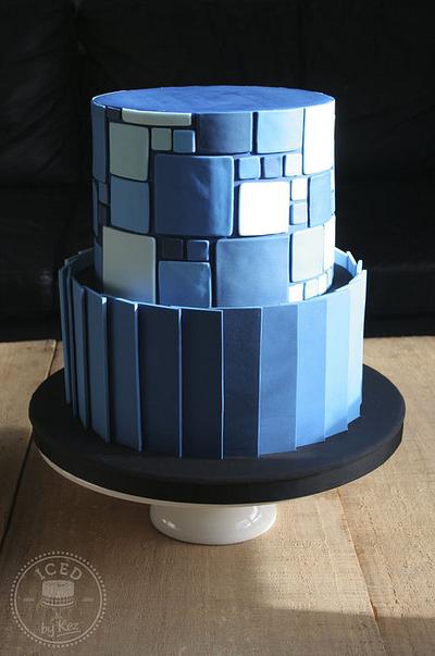 Straight Ruffles & Square tiles - Cake by IcedByKez