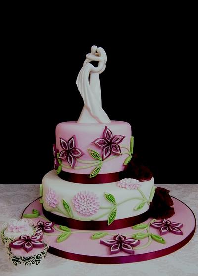 Fantasy Flowers Wedding Cake - Cake by Mandy's Sugarcraft