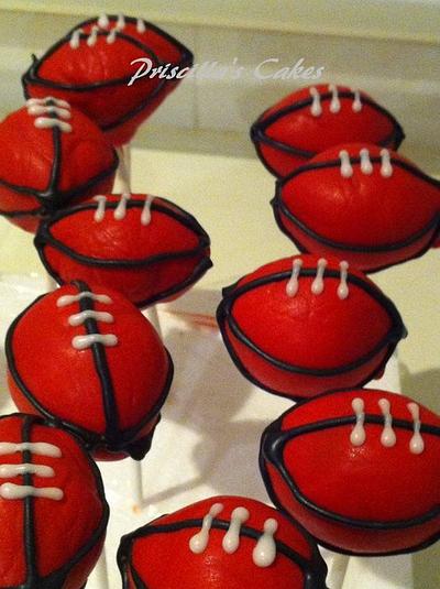 Cake Pops - football theme - Cake by Priscilla's Cakes