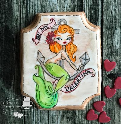Mermaid pinup Valentine - Cake by Sweet Traditions