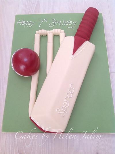 Cricket bat and ball - Cake by helen Jane Cake Design 