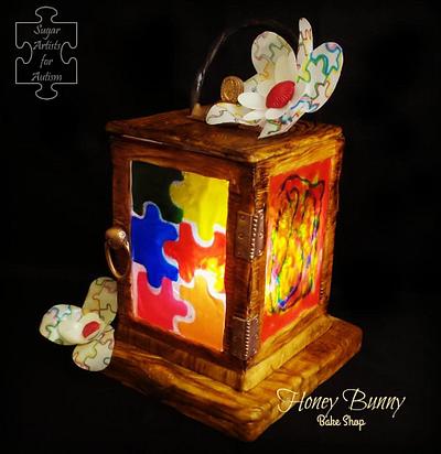 Shining a light- SugarArt4Autism Collaboration - Cake by Honey Bunny Bake Shop