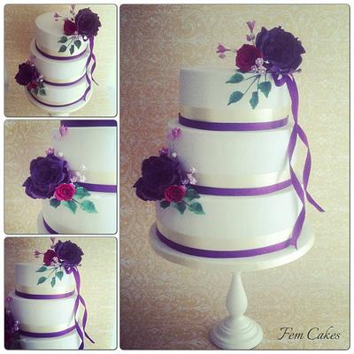 Purple Roses - Cake by Fem Cakes