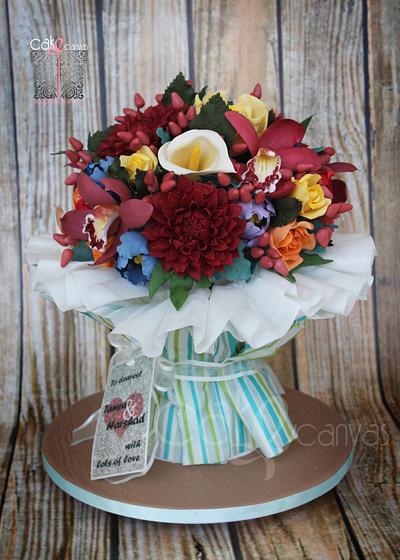 Edible Floral Bouquet - Cake by Anna Mathew Vadayatt