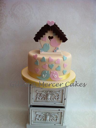 Two love birds - Cake by Gillian mercer cakes 