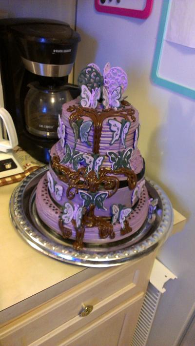 Purple Butterfly cake - Cake by Bronecia(customcakes)