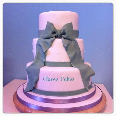 Bow Wedding Cake - Cake by Clare's Cakes - Leicester