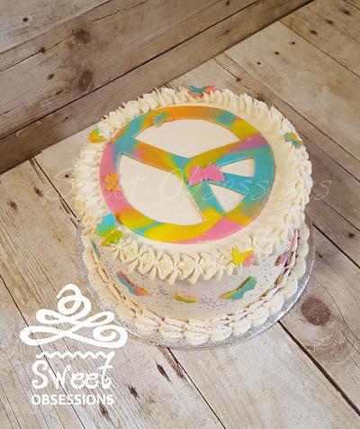 Peace Sign Cake - Cake by Sweet Obsessions Cake Co