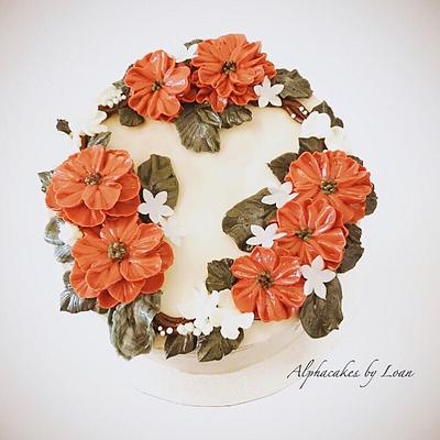 Flower cake  - Cake by AlphacakesbyLoan 