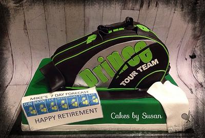 Retirement tennis bag cake - Cake by Skmaestas