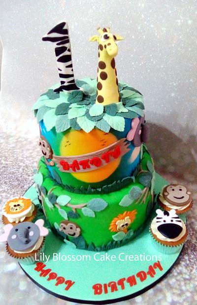 Jungle Airbrushed Cake - Cake by Lily Blossom Cake Creations