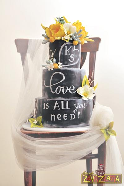 Chalkboard Wedding Cake - Cake by Nasa Mala Zavrzlama