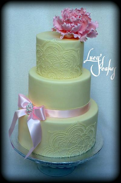 Wedding cake hand painted Royal Icing - Cake by Lucyscakes