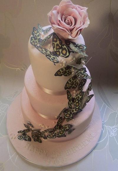 Leopard Butterflies - Cake by Victoria