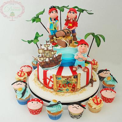 Pirate cake and cupcakes - Cake by Cofetaria Dana