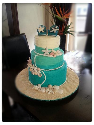 Beach wedding - Cake by Katrina's Cupn Cakes