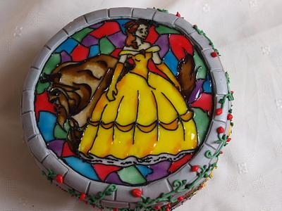 Beauty and the Beast Stained Glass  - Cake by Maxine Quinnell
