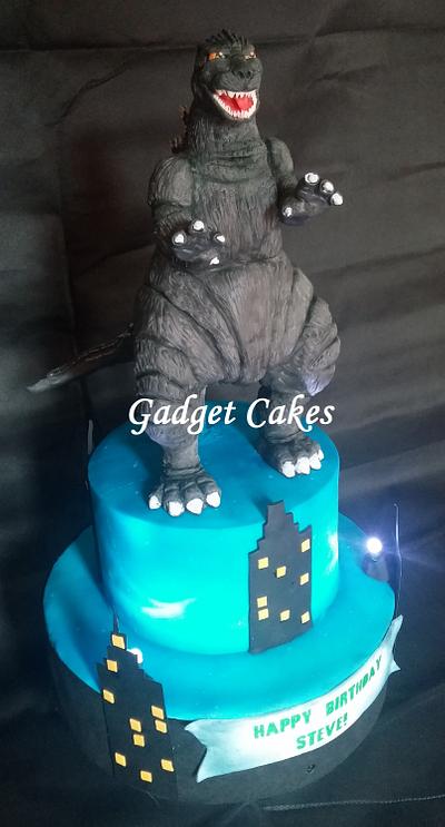 Godzilla Cake with sound and lights! - Cake by Gadget Cakes