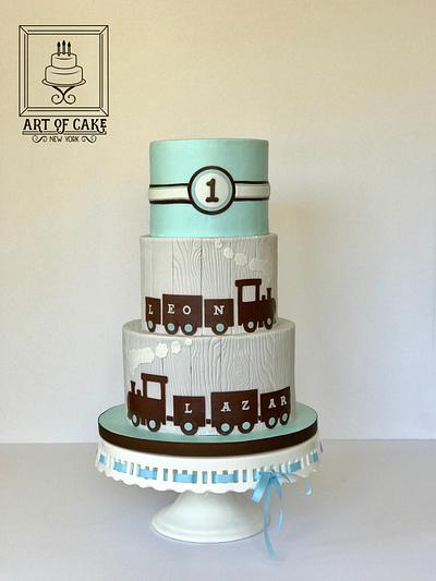 Coo-Coo Train Cake - Twin Boys 1st Birthday - Cake by Akademia Tortu - Magda Kubiś