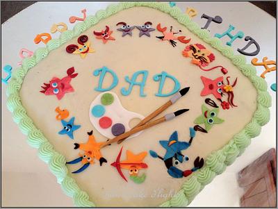 Cake with Zodiac signs & art pallette for a DAD - Cake by Nilu's Cake D'lights