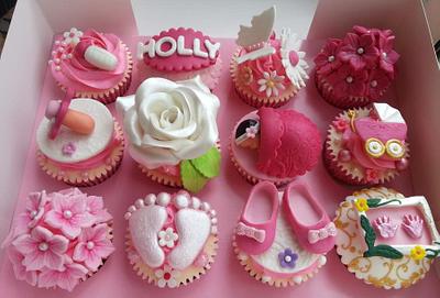 New Baby Girl Themed Cupcakes - Cake by Elaine's Cheerful Colourful Cupcakes