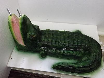 Alligator airbrush - Cake by Katarina