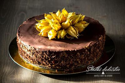 Simply chestnut cake with chocolate and physalis  - Cake by Jana 